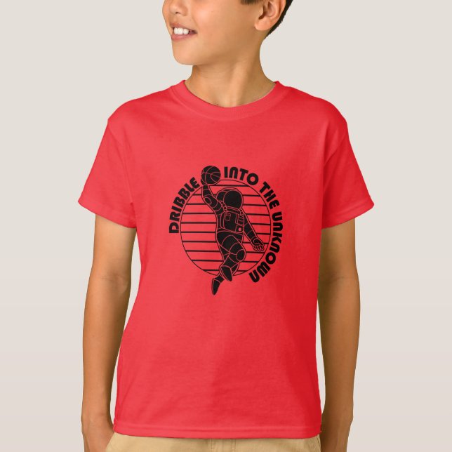 T-shirt L'astronaute spatial joue au basket-ball et aux ra (Devant)