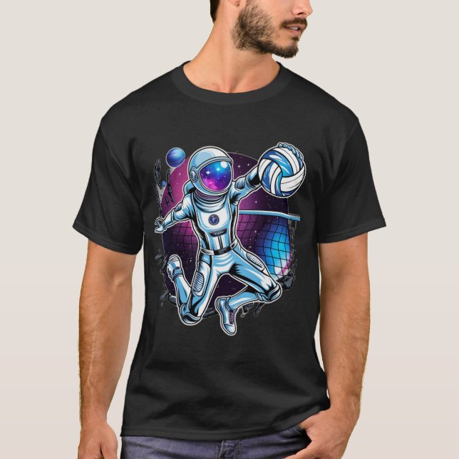 T-shirt L'astronaute Spider Volleyball dans l'espace - Fut (Devant)