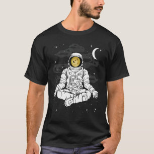 T-shirt L'Astronaute Yoga Dogecoin Doge Coin À La Crème De