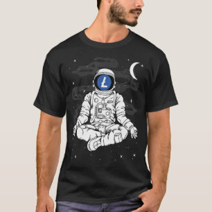 T-shirt L'Astronaute Yoga Litecoin Ltc Pièce À La Crypte L