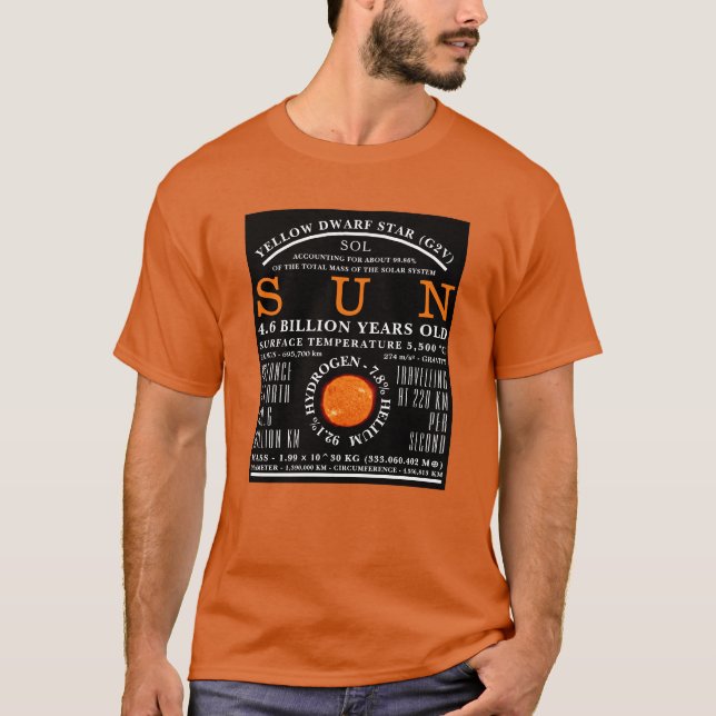 T-shirt L'astronomie détaillée du Soleil (Devant)
