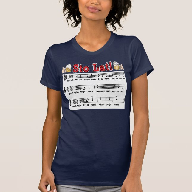 T-shirt Lat de Sto ! Chanson avec des tasses de bière (Devant)