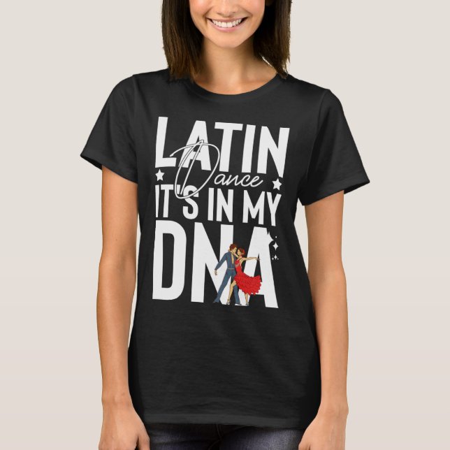 T-shirt Latin Dance Music Shoes Lessons Beginner Workout D (Devant)