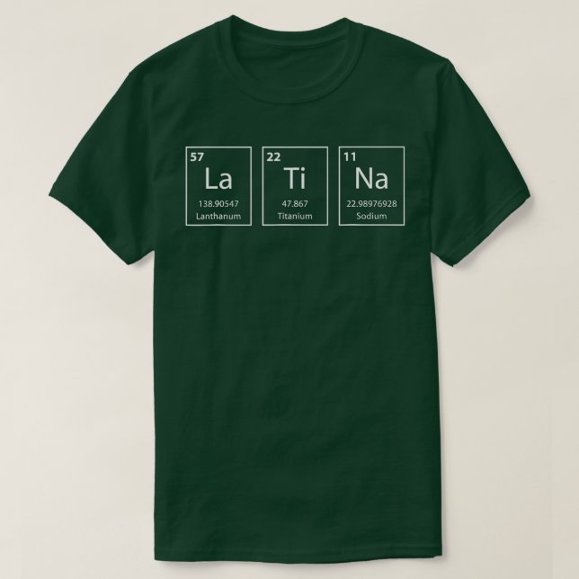 T-shirt Latina éléments de chimie périodique (Design devant)