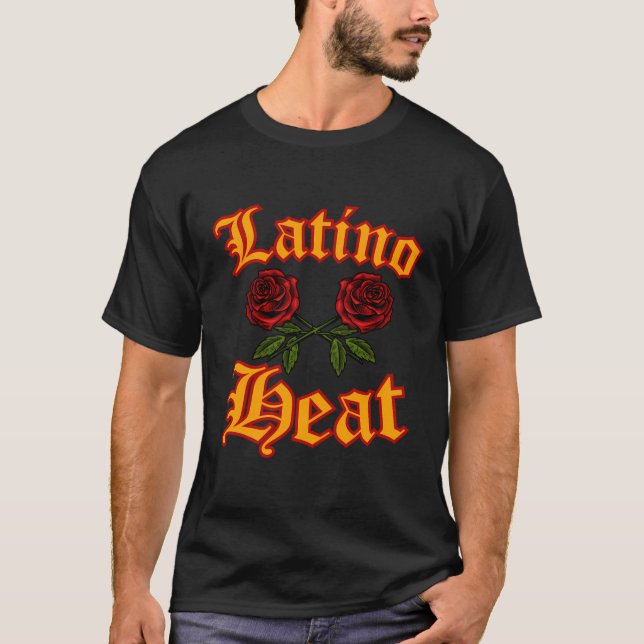 T-shirt Latino Chauffage Classique Rose Latinos Hommes Et (Devant)