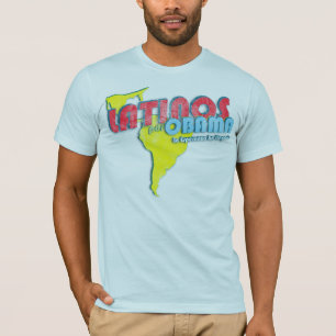 T-shirt Latino Por Obama 4-Distressed