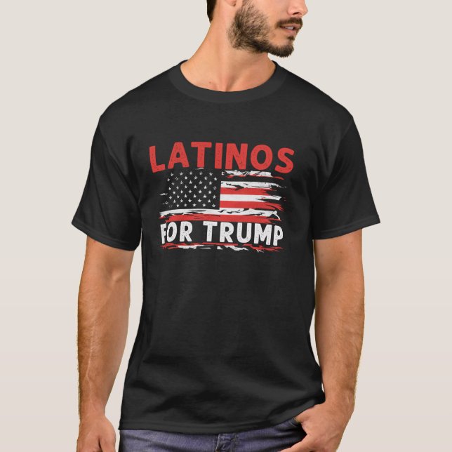 T-shirt Latinos pour Trump 2024 Election USA Drapeau hispa (Devant)