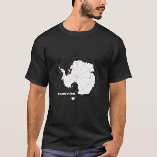T-shirt Latitude Coeur Antarctique Et Longitude