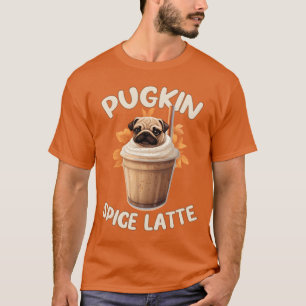 T-shirt Latte à la Cannelle de Pugkin Drôle de Café