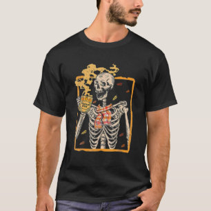 T-shirt Latte d'épice Citrouille vintage Halloween Skeleto