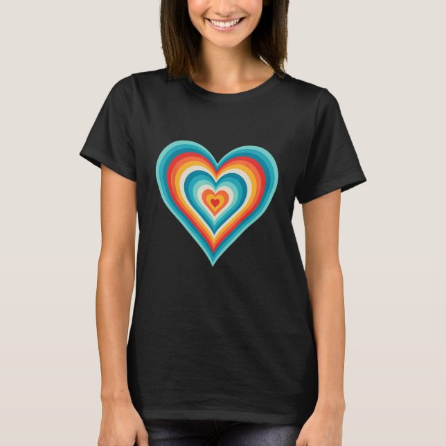 T-shirt Latte Love Coffee Heart Pattern in Vibrant Summer  (Devant)