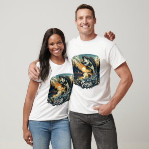 T-shirt L'Aube Majestic Sauter Un Basse Poisson Skyward Su