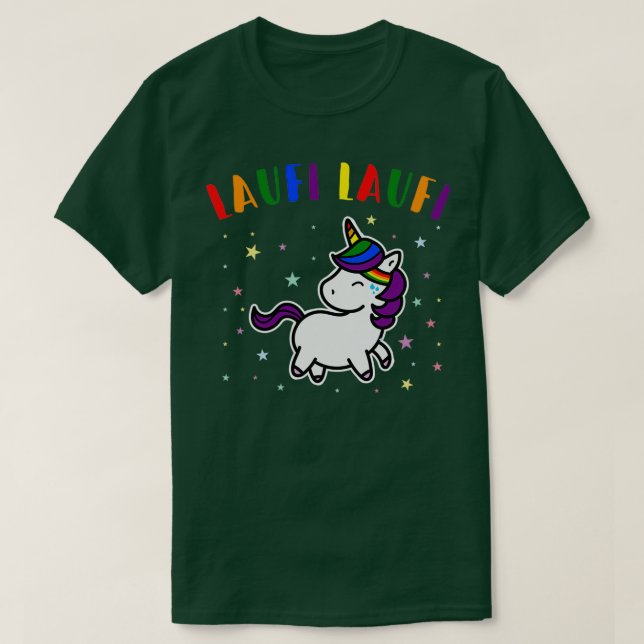 T-shirt Laufi Laufi Runner Jogger Unicorn Running (Design devant)