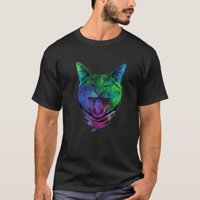 T-shirt Laughing Cat Design Cats And Kittens Lover (Devant)
