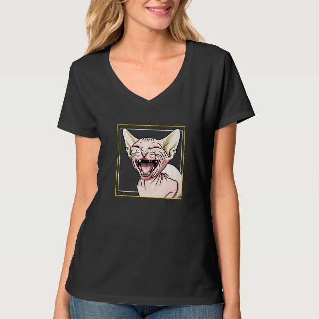 T-shirt Laughing Sphynx Cat (Devant)
