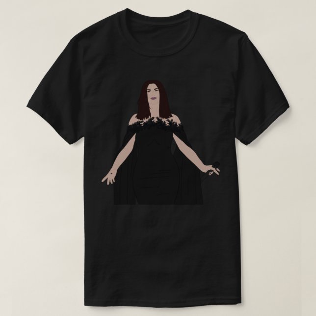 T-shirt Laura Pausini - Autocollant noir (Design devant)