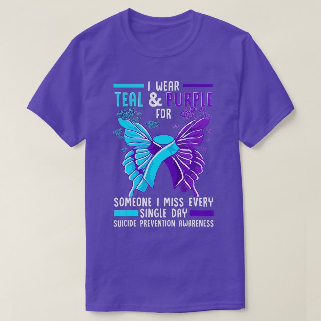 T-shirt Lauréats turquoises et violets de la prévention du (Design devant)
