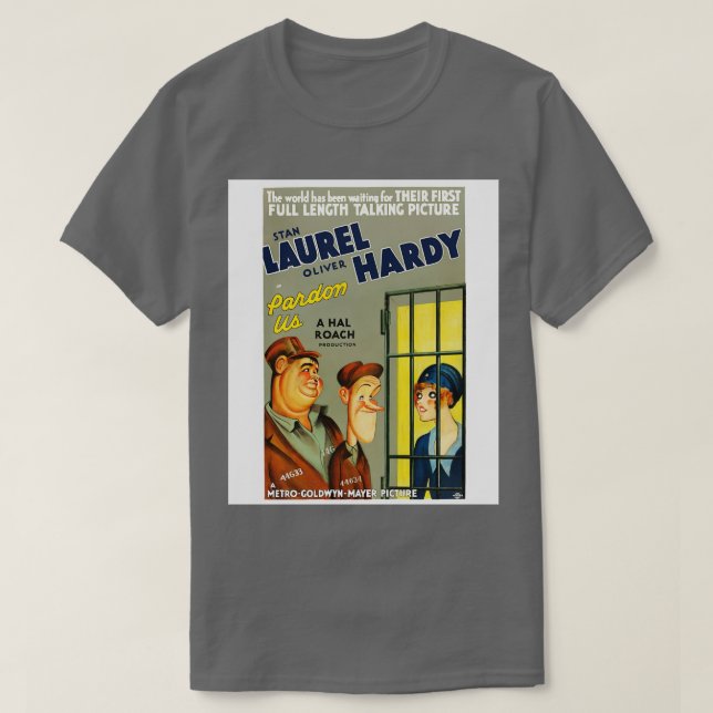 T-shirt Laurel Hardy Pardon (Design devant)