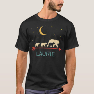 T-shirt Laurie Nom Cadeau Mama Ours Personnalisé Avec 3 Cu