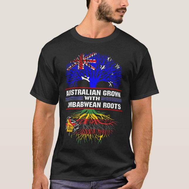 T-shirt L'Australie grandit avec des racines zimbabwéennes (Devant)