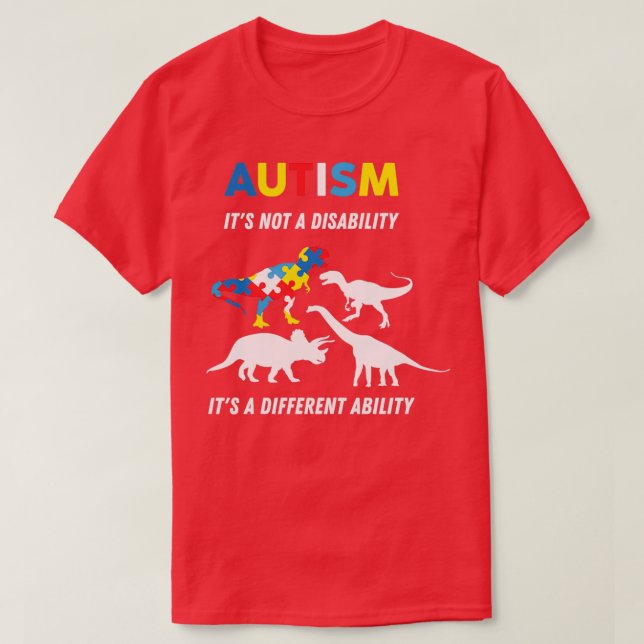 T-shirt L'autisme, ce n'est pas un handicap, c'est une cap (Design devant)