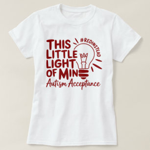 T-shirt L'Autisme de l'ampoule légère Acceptation rouge au