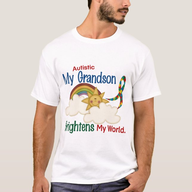 T-shirt L'autisme ÉCLAIRE MON petit-fils du MONDE 1 (Devant)