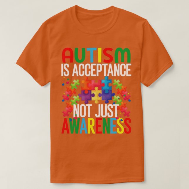 T-shirt L'autisme est l'acceptation pas seulement la consc (Design devant)