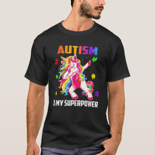 T-shirt L'autisme est ma superpuissance Dabbing Unicorn Ca