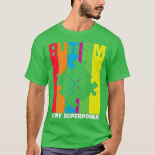 T-shirt L'autisme est ma superpuissance puzzle pièces