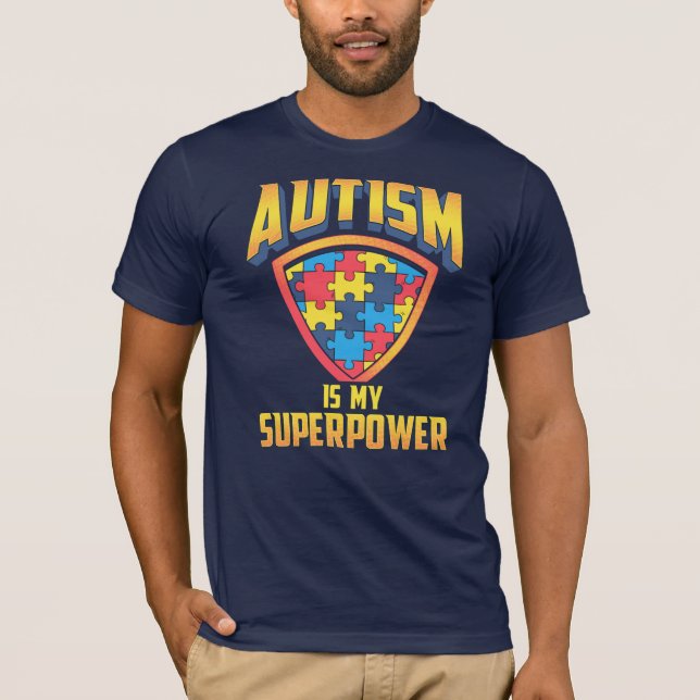 T-shirt L'autisme est ma superpuissance Puzzle sensibilisa (Devant)