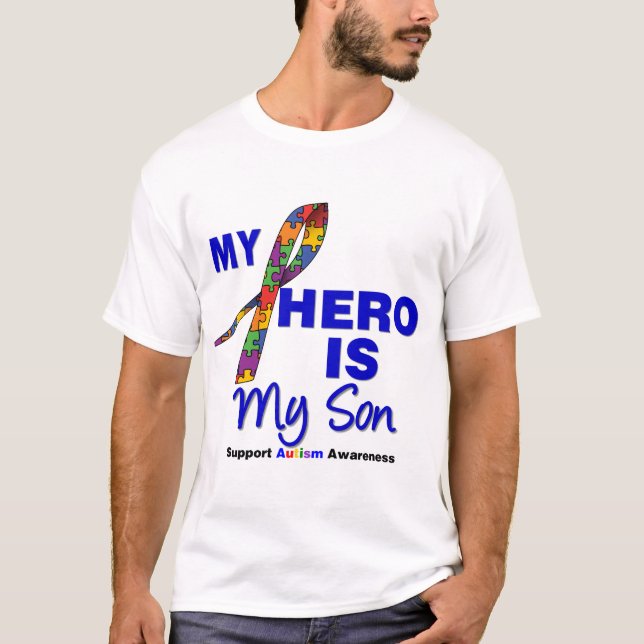 T-shirt L'autisme mon héros est mon fils (Devant)