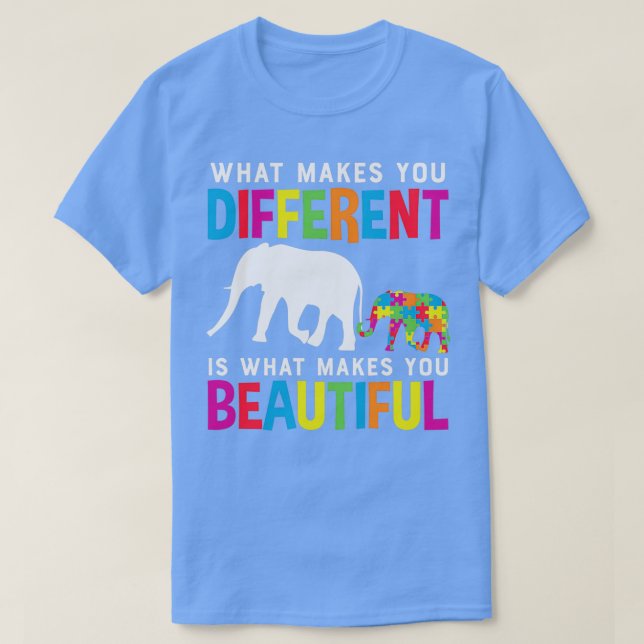 T-shirt L'autisme voit le monde différemment 1 (Design devant)