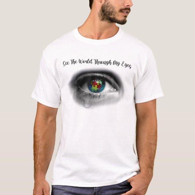 T-shirt L'Autisme Voit Le Monde Différemment À Travers Mes (Devant)