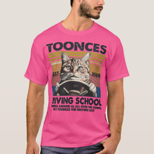 T-shirt L'auto-école Toonces Ét. 1989 - Le Chat Conducteur