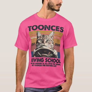 T-shirt L'auto-école Toonces Ét. 1989 - Le Chat Conducteur