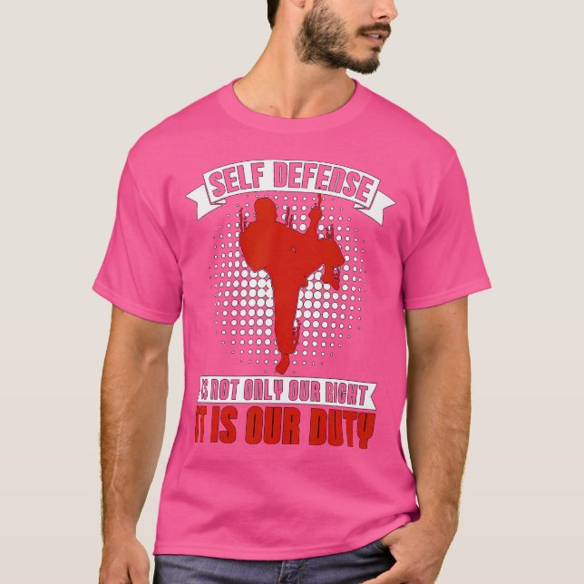 T-shirt L'autodéfense n'est pas seulement un combat sporti (Devant)