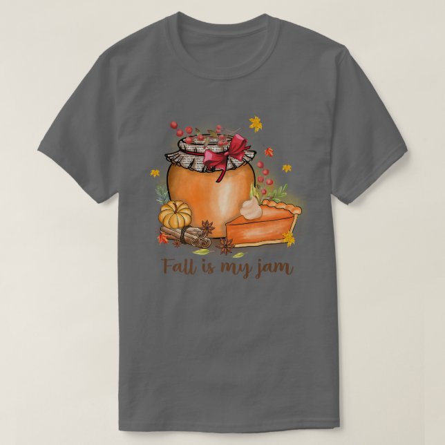 T-shirt L'automne est dans mon Jam Top tendance dire Autom (Design devant)