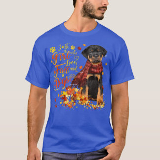 T-shirt L'Automne Rottweiler Laisse Juste Une Fille Qui Ai