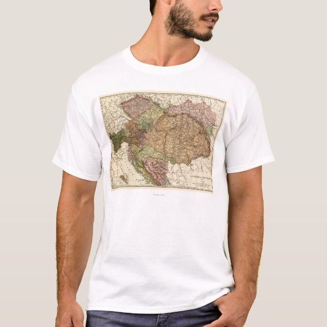 T-shirt L'Autriche-HungaryPanoramic MapAustria-Hongrie (Devant)