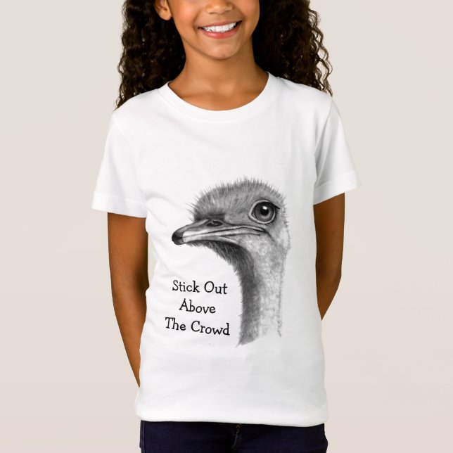 T-Shirt L'AUTRUCHE au crayon, collent la foule d'AboveThe (Devant)