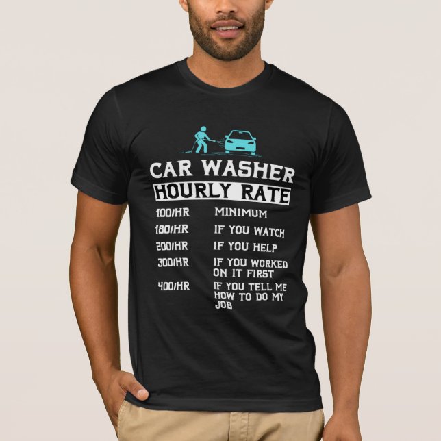 T-shirt lavage automobile mécanique main nettoyeur auto  (Devant)