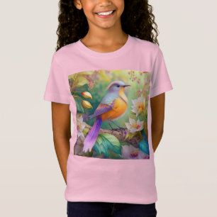 T-Shirt Lavande Tête Orange Breased Imaginaire Oiseau