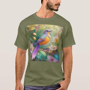 T-shirt Lavande Tête Orange Breased Imaginaire Oiseau