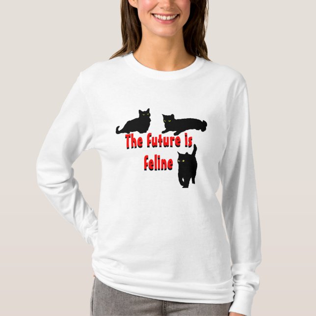 T-shirt L'avenir est félin (Devant)
