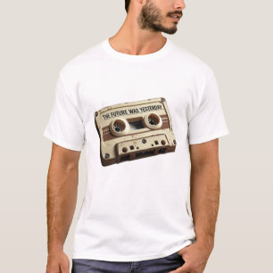 T-shirt L'Avenir Était Hier Cassette Audio Vintage