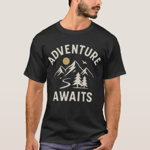 T-shirt « L'aventure attend » – Montagne minimalis