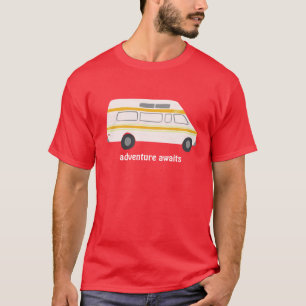 T-shirt L'aventure attend ! Vanlife campervan vintage rv