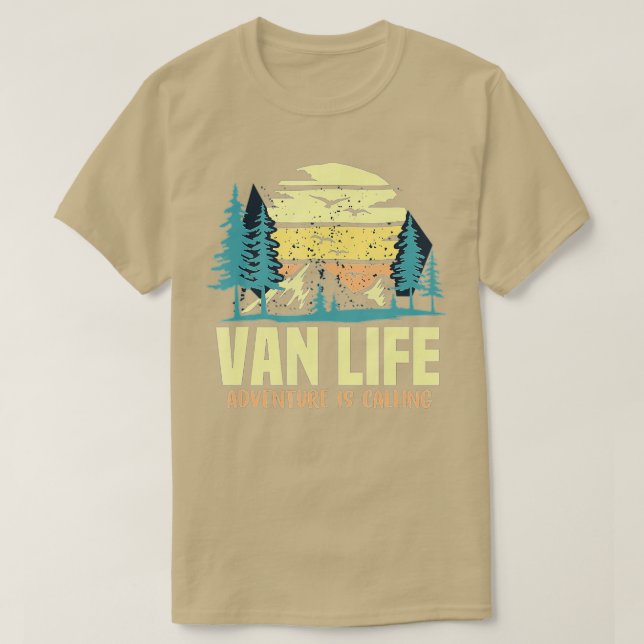 T-shirt L'aventure c'est appeler Vivre la Van Vie Cadeau p (Design devant)