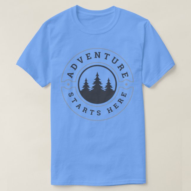 T-shirt L'aventure commence ici Camping (Design devant)
